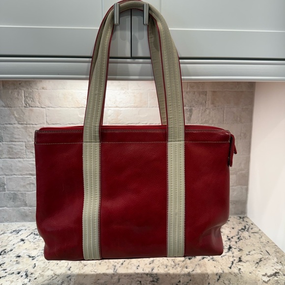 Terrida Tangaroa GUC Red Italian Leather Tote - Picture 2 of 9